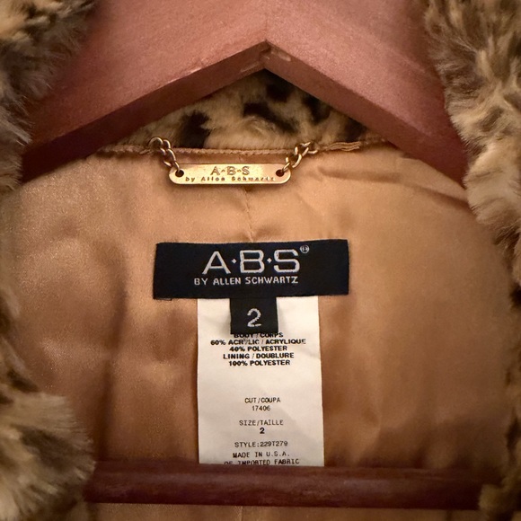ABS Leopard Print Faux Fur Jacket - Picture 2 of 4